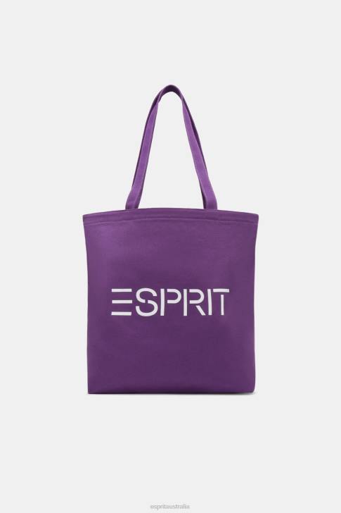 Accessories Berry Purple Men Esprit Logo Canvas Tote Bag V48Z38