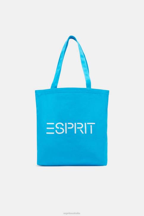 Accessories Turquoise Men Esprit Logo Canvas Tote Bag V48Z39