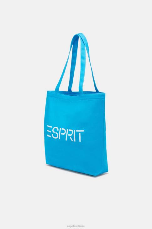 Accessories Turquoise Men Esprit Logo Canvas Tote Bag V48Z39