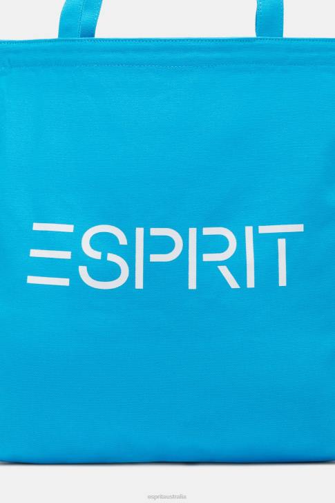 Accessories Turquoise Men Esprit Logo Canvas Tote Bag V48Z39