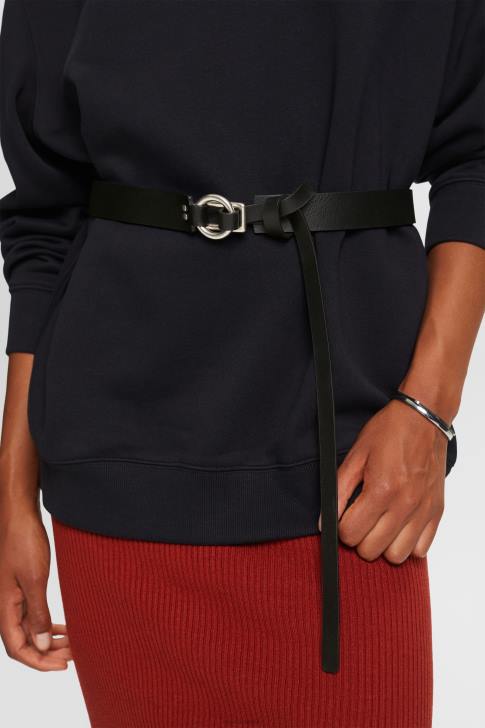 Accessories Black Women Esprit Leather Pull Through Belt V48Z18