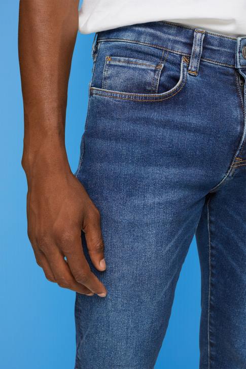 Denim Blue Medium Wash Men Esprit Slim fit jeans, Dual Max V48Z829