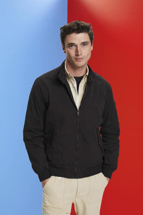 Jackets Black Men Esprit Bomber jacket with stand-up collar V48Z713