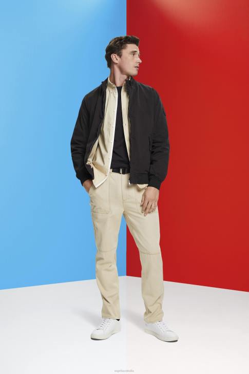 Jackets Black Men Esprit Bomber jacket with stand-up collar V48Z713