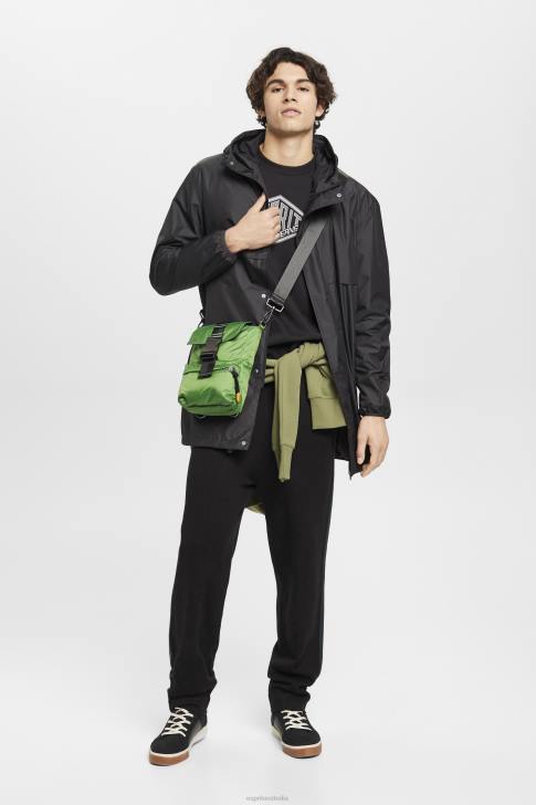 Jackets Black Men Esprit Lightweight rain jacket with hood V48Z764