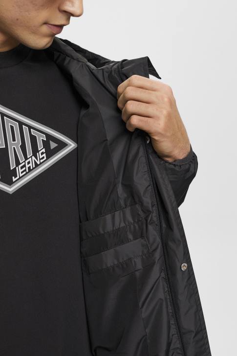 Jackets Black Men Esprit Lightweight rain jacket with hood V48Z764