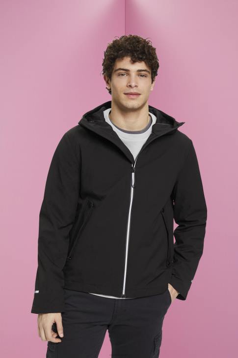 Jackets Black Men Esprit Softshell jacket with a hood V48Z728