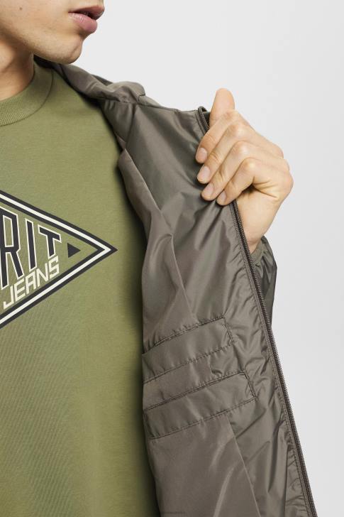 Jackets Khaki Green Men Esprit Lightweight rain jacket with hood V48Z765
