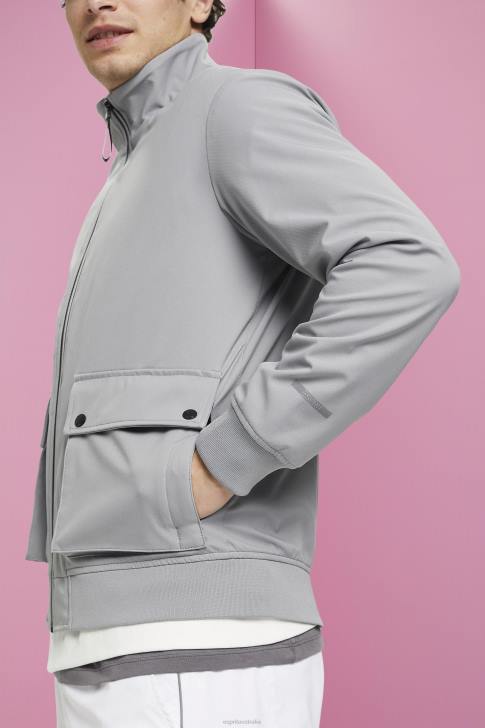 Jackets Medium Grey Men Esprit Herringbone softshell jacket V48Z729