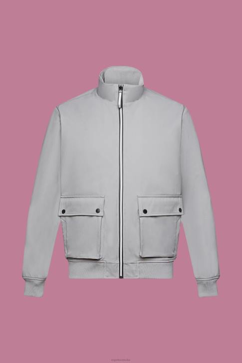 Jackets Medium Grey Men Esprit Herringbone softshell jacket V48Z729