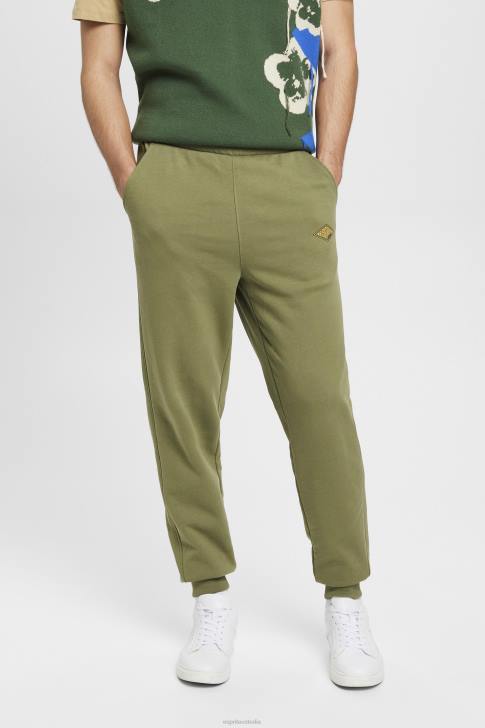 Joggers Olive Men Esprit Joggers with logo print V48Z666