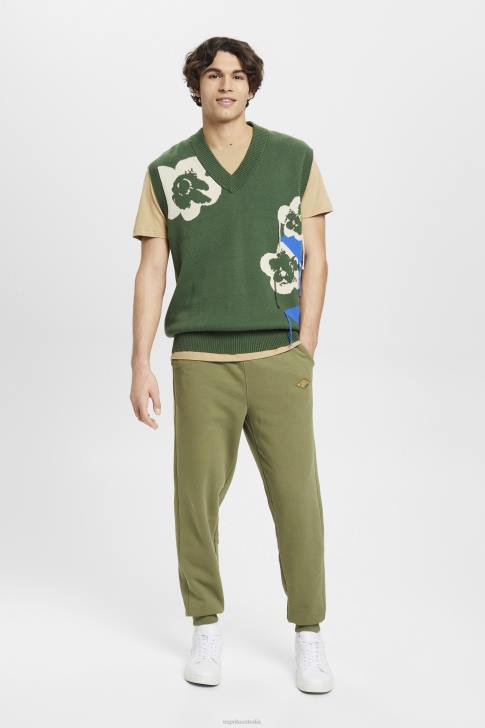 Joggers Olive Men Esprit Joggers with logo print V48Z666