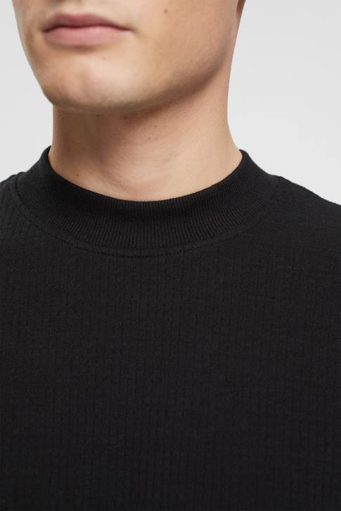 Long Sleeve Black Men Esprit Ribbed long sleeve top V48Z818