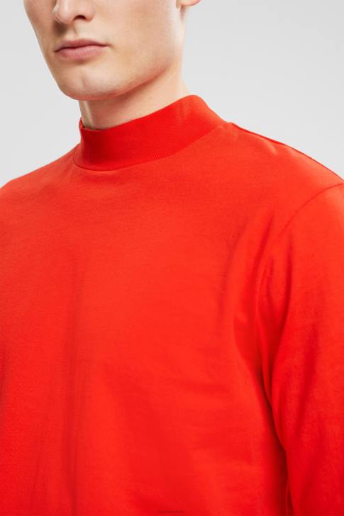 Long Sleeve Red Men Esprit Stand-up collar long sleeve top V48Z944