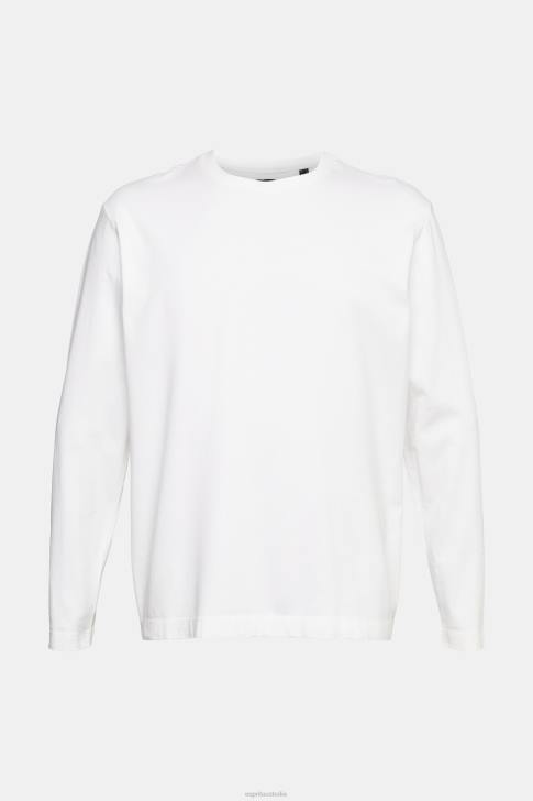 Long Sleeve White Men Esprit Jersey long sleeve top V48Z947