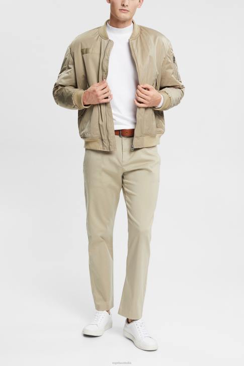 Long Sleeve White Men Esprit Stand-up collar long sleeve top V48Z943