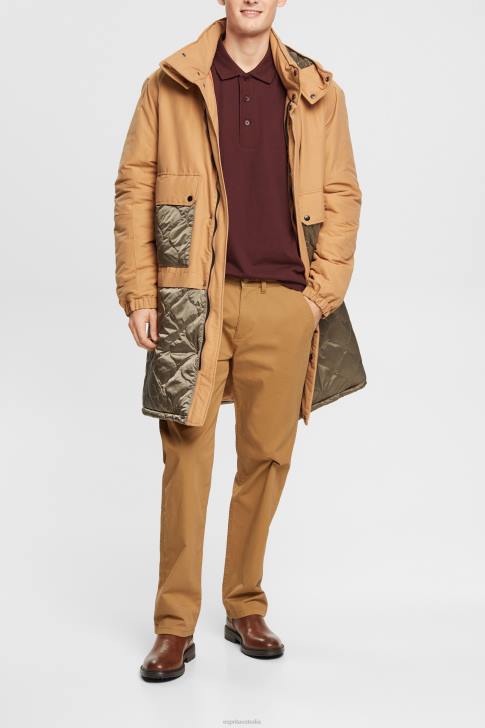 Polos Bordeaux Red Men Esprit Long sleeve polo shirt V48Z821