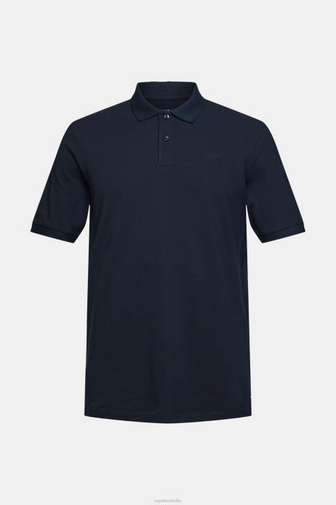Polos Navy Men Esprit Pima cotton pique polo shirt V48Z925