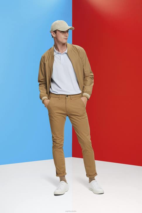 Polos Pastel Blue Men Esprit Stone-washed cotton pique polo shirt V48Z709