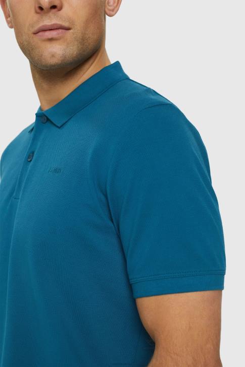 Polos Petrol Blue Men Esprit Pima cotton pique polo shirt V48Z926
