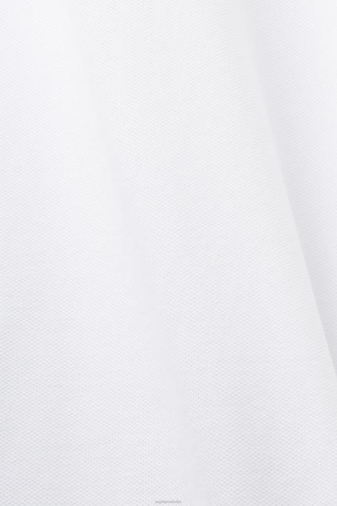 Polos White Men Esprit Cotton Mesh Polo Shirt V48Z567