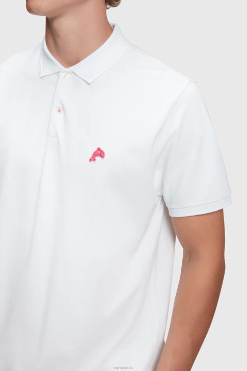Polos White Men Esprit Dolphin Tennis Club Classic Polo V48Z893