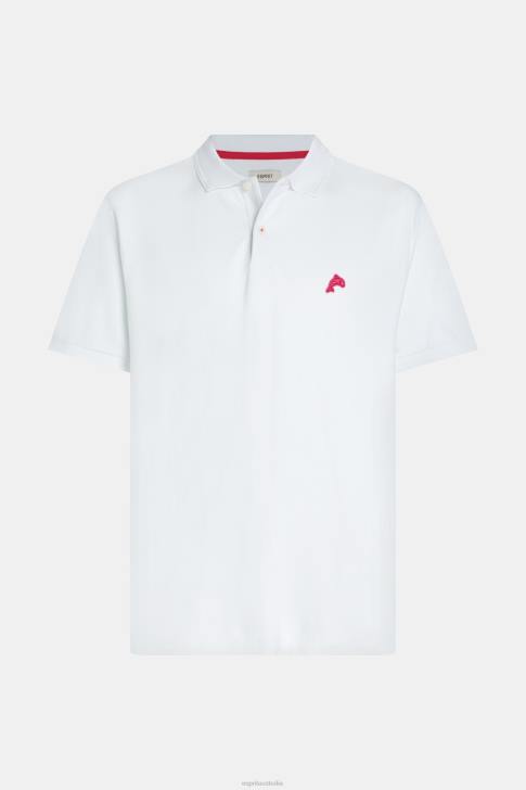 Polos White Men Esprit Dolphin Tennis Club Classic Polo V48Z893