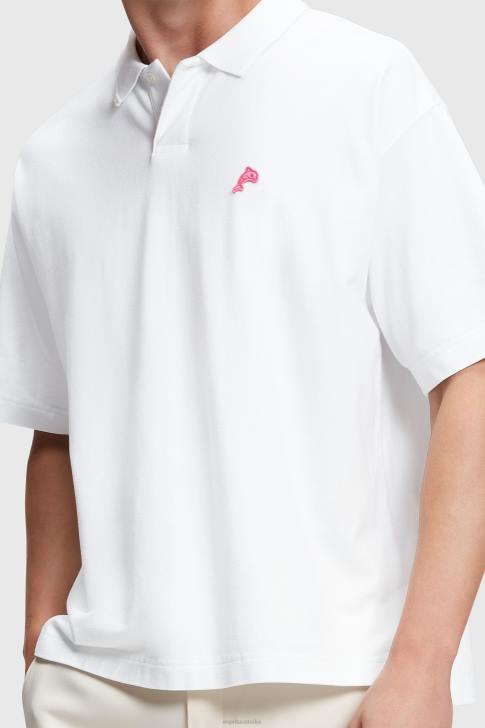 Polos White Men Esprit Dolphin Tennis Club Relaxed Polo V48Z877