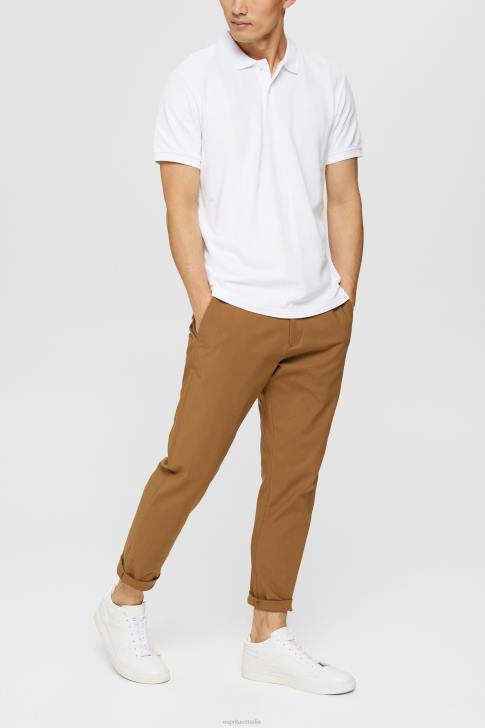 Polos White Men Esprit Pima cotton pique polo shirt V48Z924