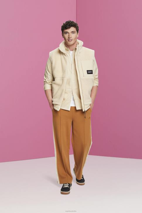 Shirts Beige Men Esprit Button-down cotton shirt V48Z659