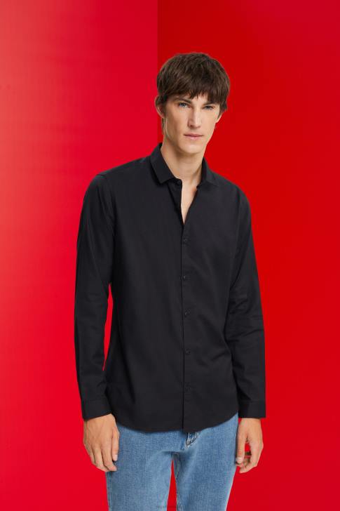 Shirts Black Men Esprit Slim fit shirt V48Z853