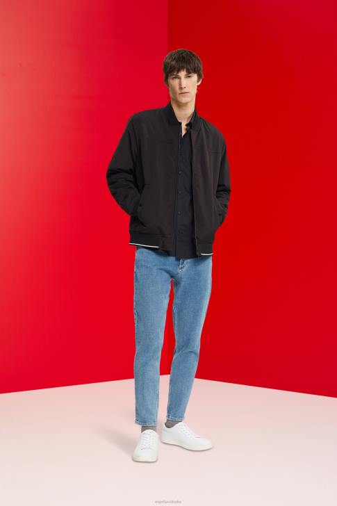 Shirts Black Men Esprit Slim fit shirt V48Z853