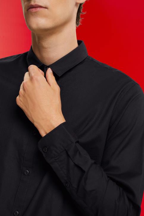 Shirts Black Men Esprit Slim fit shirt V48Z853