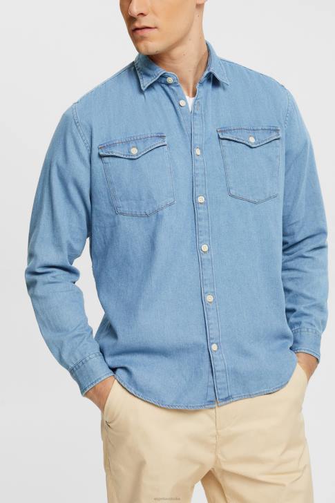 Shirts Blue Light Wash Men Esprit Denim shirt V48Z834