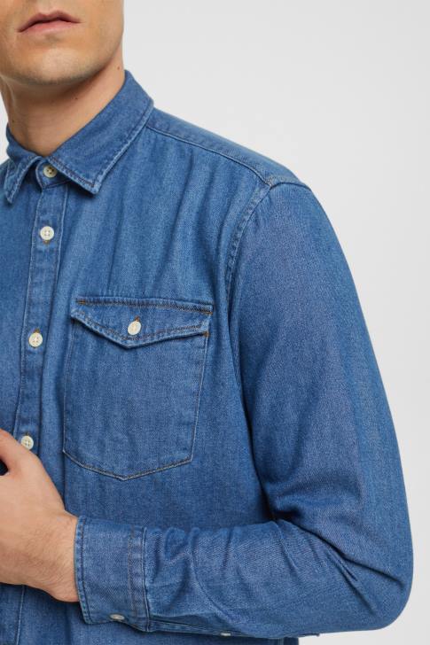 Shirts Blue Medium Wash Men Esprit Denim shirt V48Z833