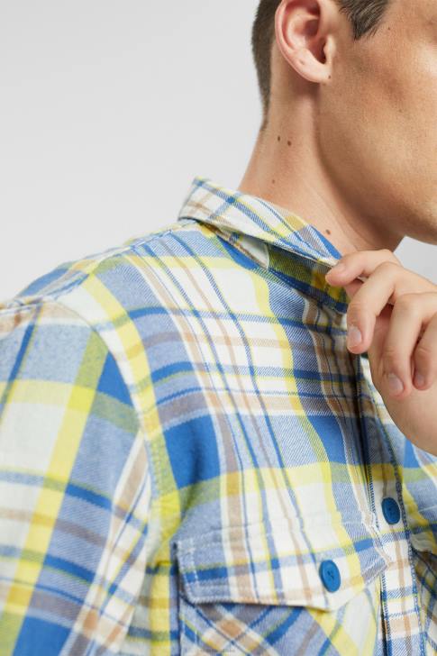 Shirts Blue Men Esprit Checked shirt V48Z886