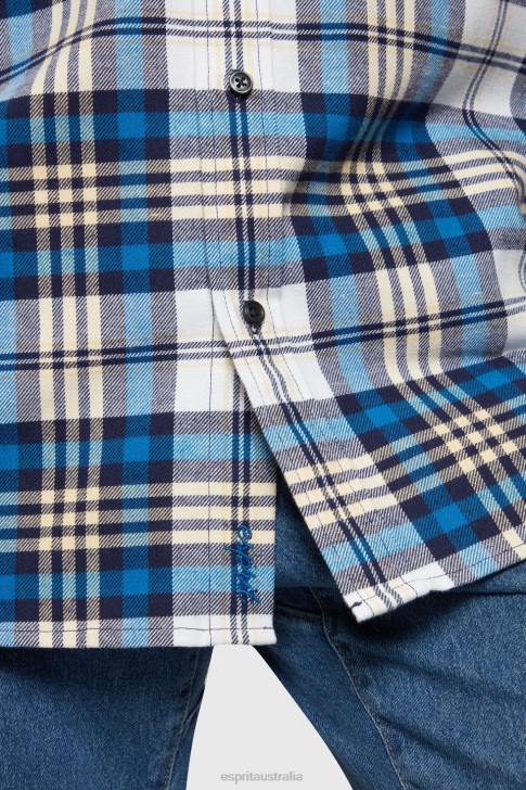 Shirts Blue Men Esprit Plaid flannel shirt V48Z793