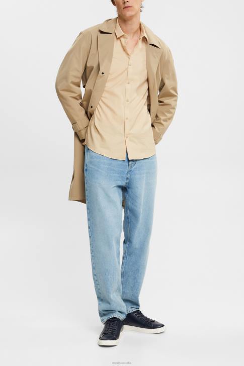 Shirts Cream Beige Men Esprit Slim fit shirt V48Z854