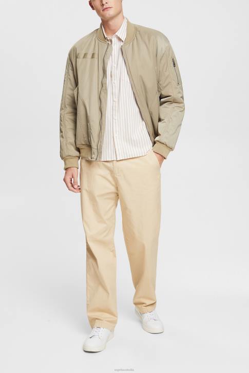 Shirts Cream Beige Men Esprit Striped shirt V48Z871