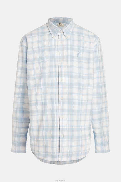 Shirts Light Blue Men Esprit Plaid flannel shirt V48Z791