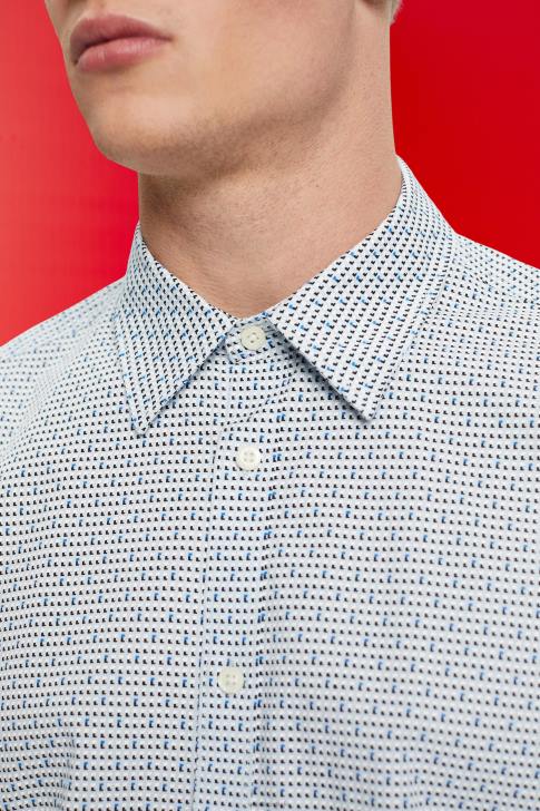 Shirts Light Blue Men Esprit Slim fit shirt with all-over pattern V48Z778