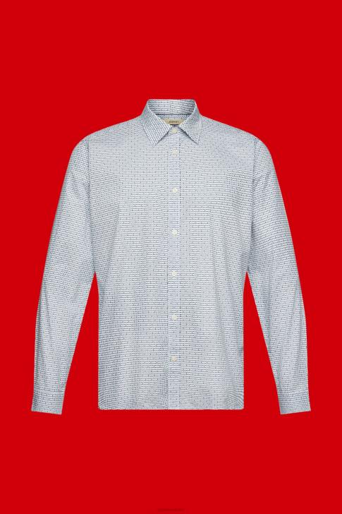 Shirts Light Blue Men Esprit Slim fit shirt with all-over pattern V48Z778