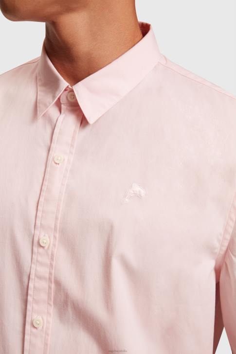 Shirts Light Pink Men Esprit Slim fit dolphin badge poplin shirt V48Z804