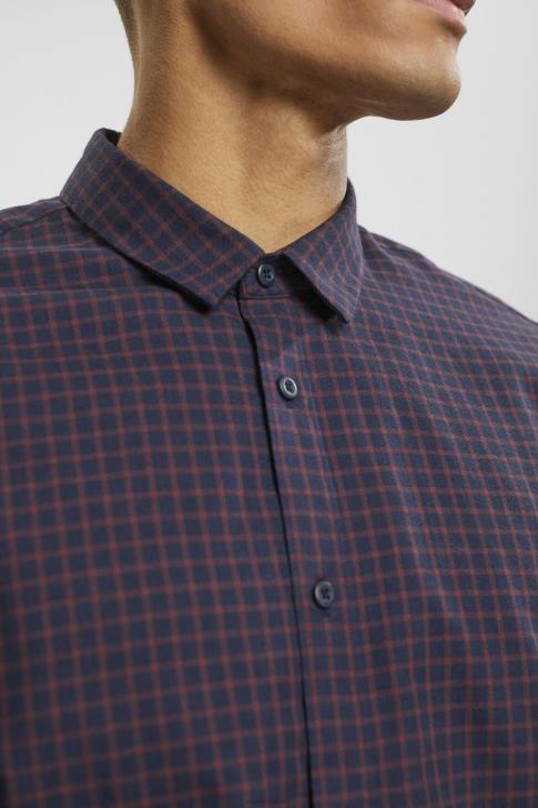 Shirts Navy Men Esprit Checked slim fit shirt V48Z689