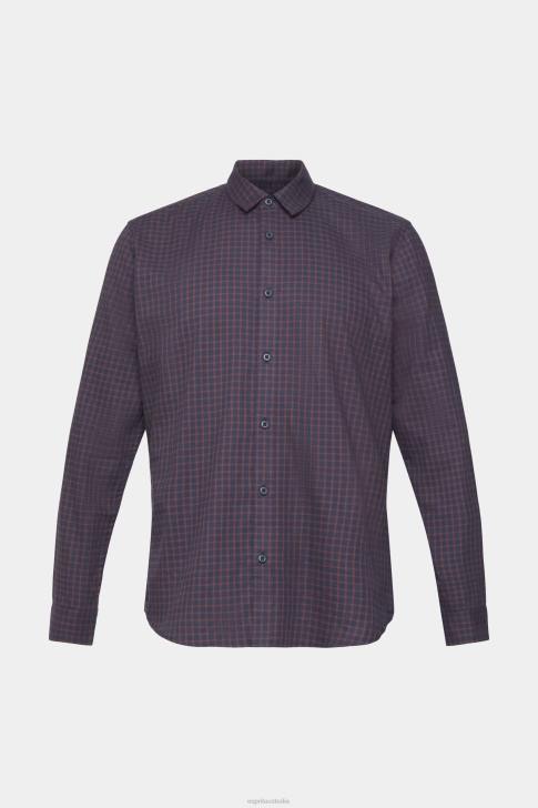 Shirts Navy Men Esprit Checked slim fit shirt V48Z689