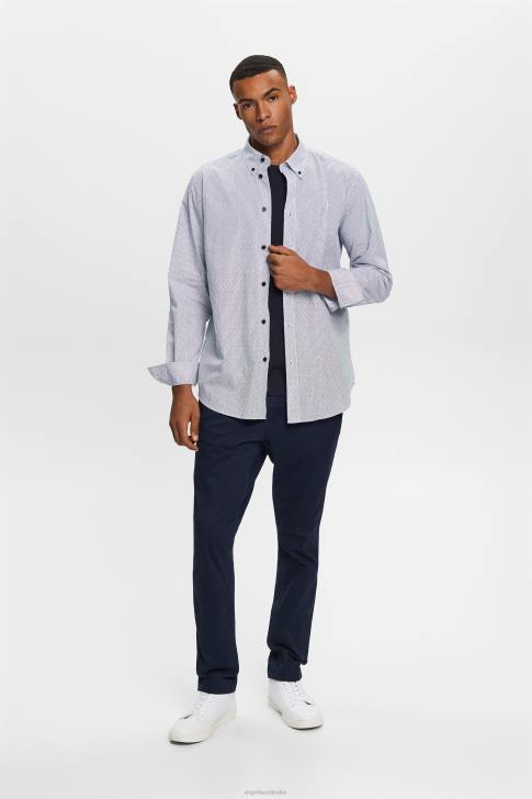 Shirts Navy Men Esprit Cotton Poplin Shirt V48Z575
