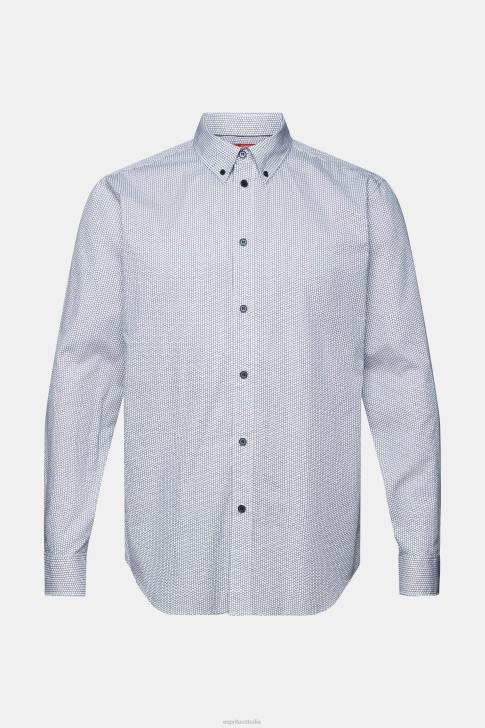 Shirts Navy Men Esprit Cotton Poplin Shirt V48Z575
