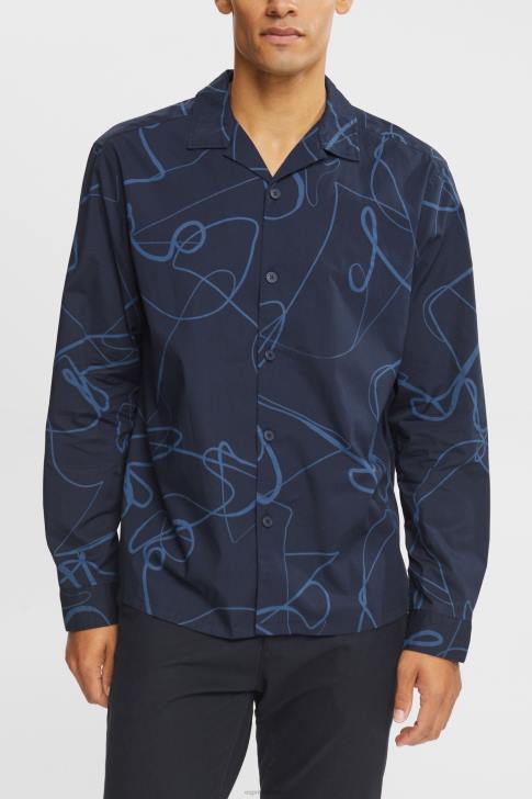 Shirts Navy Men Esprit Shirt with a pattern V48Z910