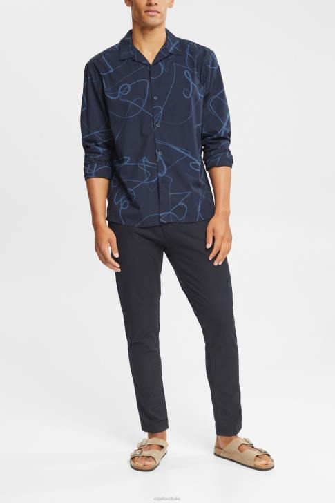 Shirts Navy Men Esprit Shirt with a pattern V48Z910