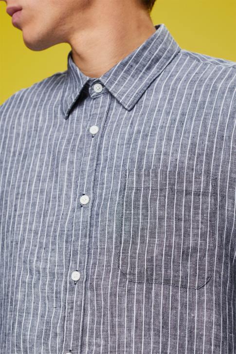 Shirts Navy Men Esprit Striped shirt, 100% linen V48Z596